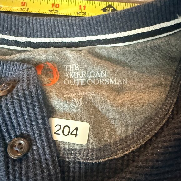 American Outdoorsman Blue Waffle Knit Thermal Henley (Men’s M) - Picture 3 of 3